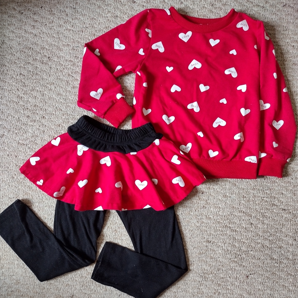 Valentine's day hearts red outfit